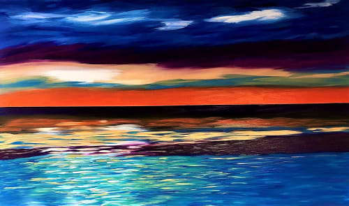 Gulf Coast Sunset_TT Commission | Oil And Acrylic Painting in Paintings by Dutch Montana Art