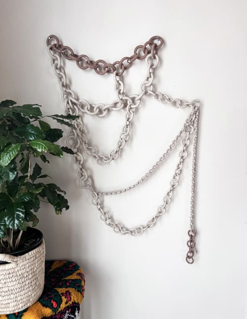 "Surat II" Ceramic link chain wall hanging | Wall Hangings by Asmaa Aman Tran
