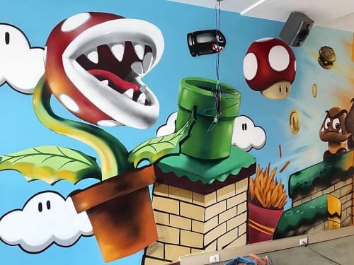 Mario and Burgers | Murals by Damien Arena | Bentleigh East in Bentleigh East