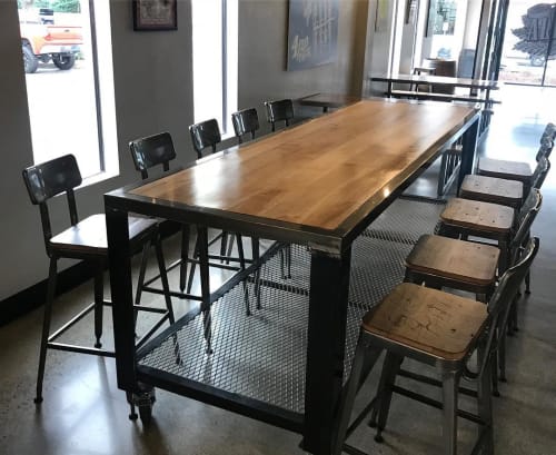 Large Rolling Tables | Tables by Cannonball Metal Works | Altamont Beer Works in Livermore