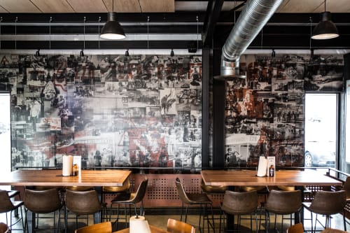 Story Wall | Paneling in Wall Treatments by Alicia Dietz Studios | ZZQ Texas Craft Barbeque in Richmond