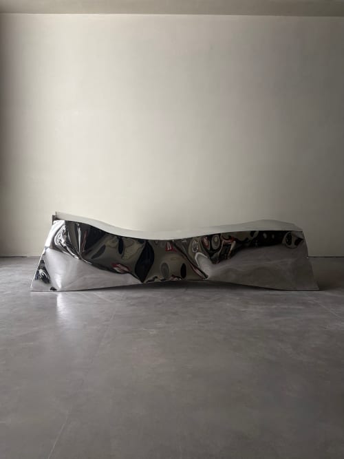 Steel Sculptural Bench — Monolith by Nitush Aroosh | Benches & Ottomans by Nitush Aroosh