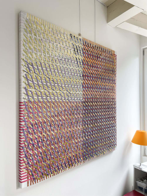 paper weaving collage | Mixed Media by Paola Bazz