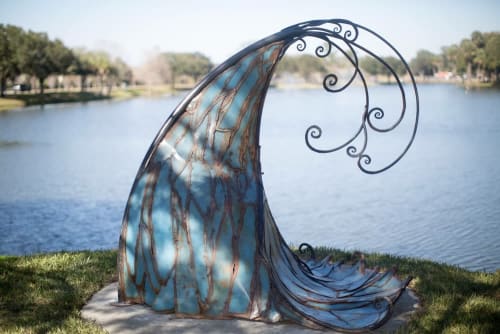 “Crest of the Wave” | Public Sculptures by Corrina Sephora | Ocala Tuscawilla Park in Ocala