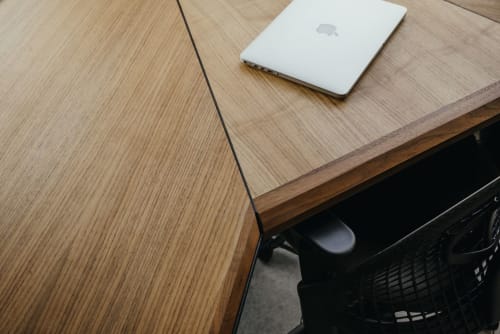 Custom Geometric Wood Office Desk Table By Ankor Studios Seen At
