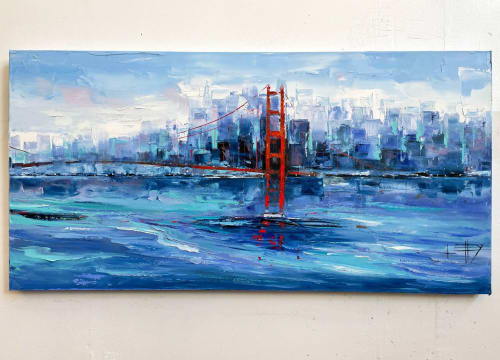 San Francisco Across The Bay | Oil And Acrylic Painting in Paintings by Lisa Elley ART