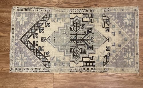 Hand-woven Turkish Rug Doormat| 1.9 x 3.4 | Small Rug in Rugs by Wool and Rug