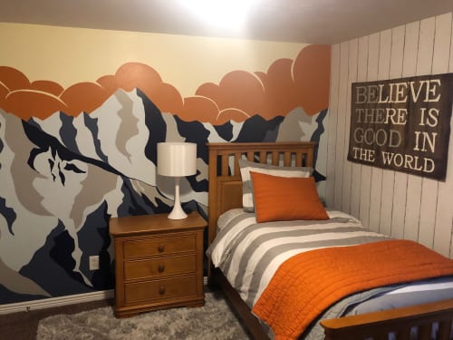 Vintage Wasatch Mountain Mural | Murals by Jenny Handel Art