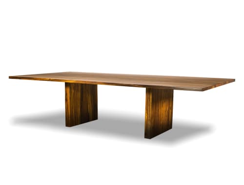 Wood Twin Pedestal Modern Dining Table by Costantini Design | Tables by Costantini Design