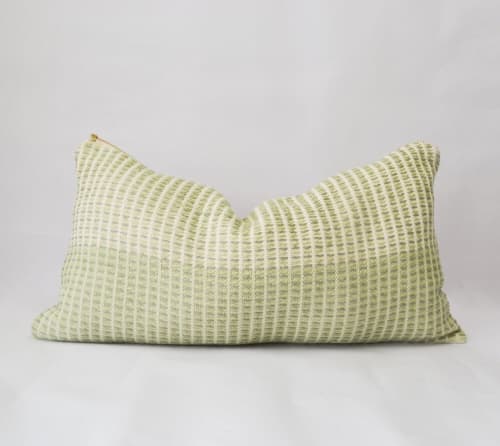 Feijoa Green Lumbar Pillow | Pillows by Zuahaza by Tatiana