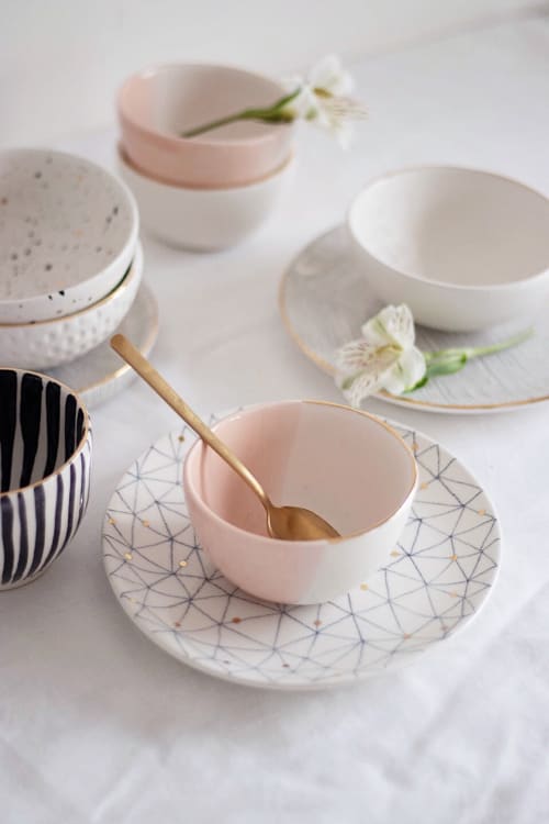 PEACH PINK AND WHITE SMALL BOWL | Tableware by Sofia Sustelo