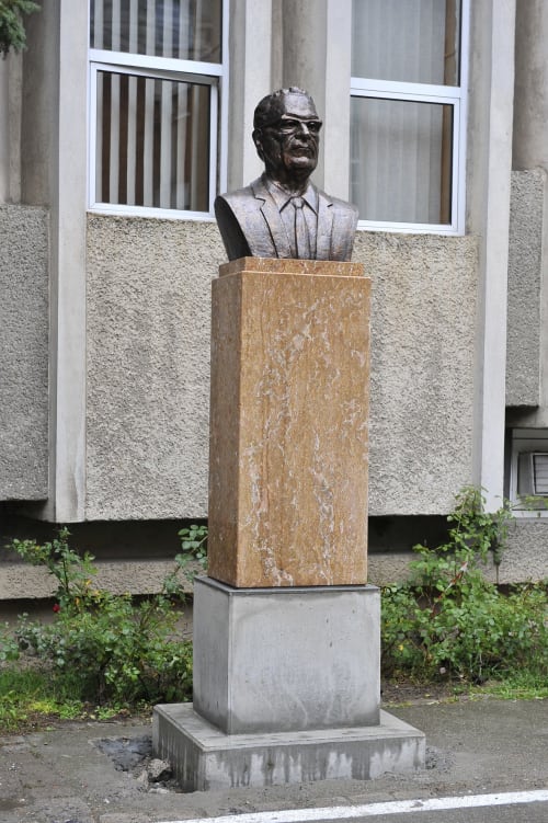 Bust of Dean Ioan Anton | Public Sculptures by Linda-Saskia Menczel | Casa Politehnicii 2 in Timișoara