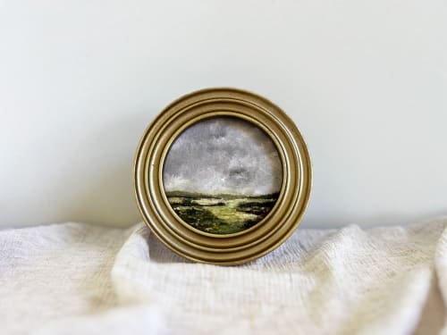 Round Landscape Art Print in Vintage Style | Paintings by Melissa Mary Jenkins Art