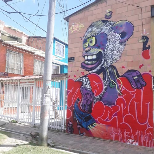 Calle 5 Mural | Street Murals by Léo Araújo | Soacha Cundinamarca Main Park in Bogotá
