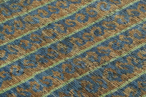 Rug & Kilim’s Tribal Rug in Blue, Green, and Brown Geometric | Rugs by Rug and Kilim