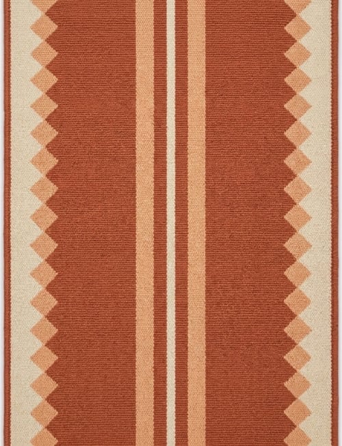 Handwoven Woolen Terracotta Runner Rug | Rugs by Evergreen Carpets