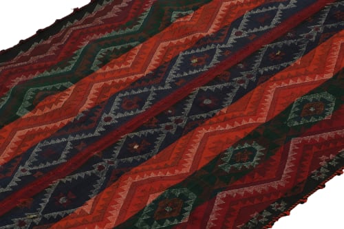 Vintage Persian Shiraz Tribal Kilim in Colorful Geometric | Rugs by Rug and Kilim