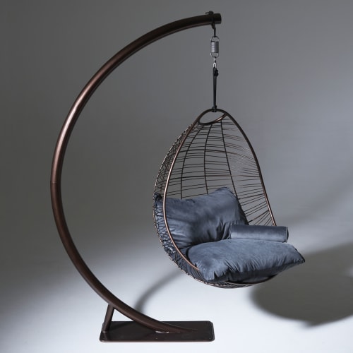 Studio Stirling - Striped Nest Egg with Stand | Chairs by Studio Stirling
