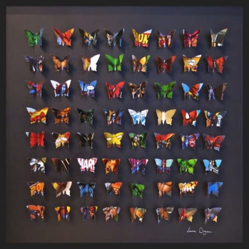 Superheroes Butterfly Box | Wall Sculpture in Wall Hangings by Lorna Doyan | Cavo Coffee in Houston