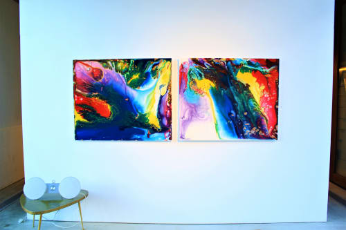 Born into the cascades (Diptych) | Paintings by Tommy Balogh Art | Canberra in Canberra