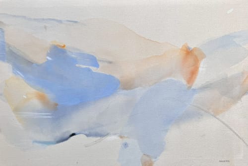 Serene Blue Abstract Painting on Canvas | Oil And Acrylic Painting in Paintings by Arohika Verma