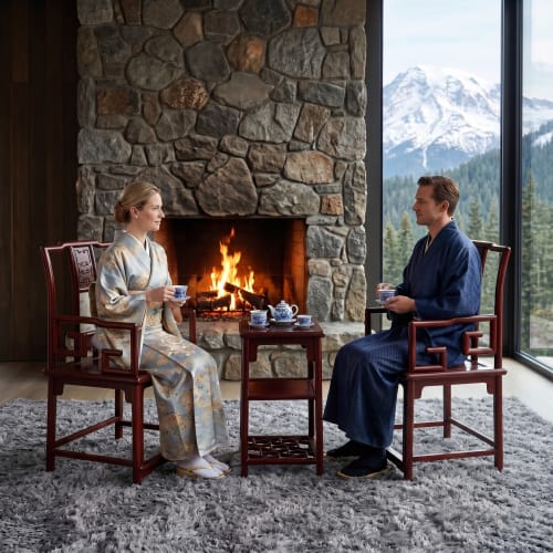Legacy Ming Style South Official's Hat Armchair Trio Set | Chairs by Dynasty Artisan