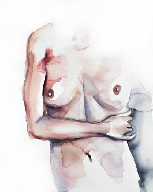 Nude No. 14 : Original Watercolor Painting | Paintings by Elizabeth Becker