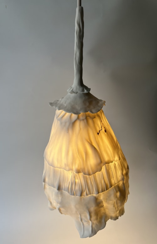 Porcelain Lamp | Wilting Flower | Pendants by Helene Fleury