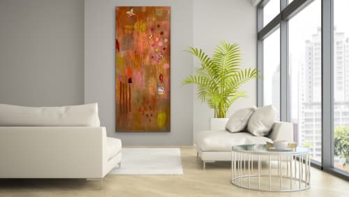 Yellow Ochre Vertical | Oil And Acrylic Painting in Paintings by Pam (Pamela) Smilow