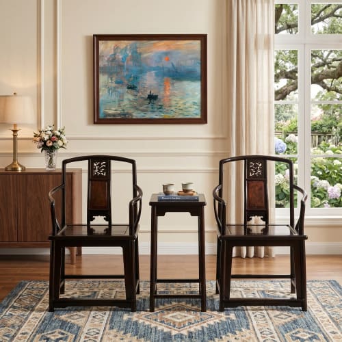 Ming Scholar Dragon Burl Southern Official Hat Set Armchair | Chairs by Dynasty Artisan
