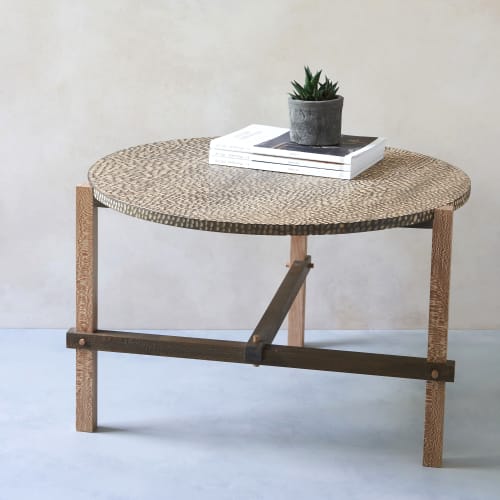 'Drift' coffee table in Lacewood & Ebonised London Plane | Tables by Heliconia Design