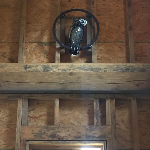 Charlie the owl | Sculptures by Airtight Artwork | Charlyn Farms in Slater-Marietta