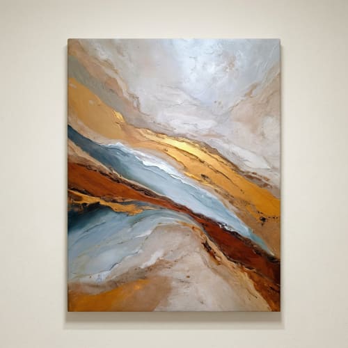 Luminous Drift — Abstract Canvas Artwork in Earth Tones | Paintings by Alpenglow Workshop