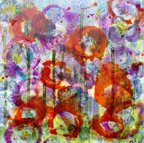 Bloom #10 Diptych | Oil And Acrylic Painting in Paintings by Joanie Gagnon San Chirico Studio