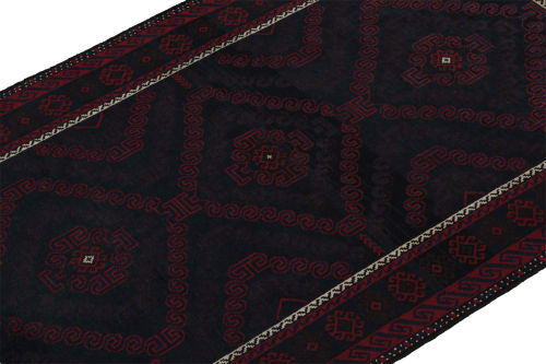 Vintage Baluch Afghan rug in Red & Blue Tribal Patterns | Rugs by Rug and Kilim