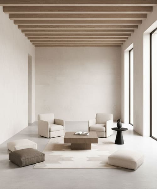 Beige Cleo Handmade Rug | Runner Rug in Rugs by Mumo Toronto