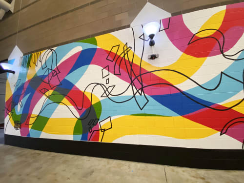 150 ft. CMYK Grand Hallway 2 of 5 Denver Post Murals | Murals by Olive Moya | The Denver Post in Denver