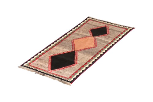 Mid-Century Vintage Gabbeh Rug in Gray Multicolor Tribal | Rugs by Rug a