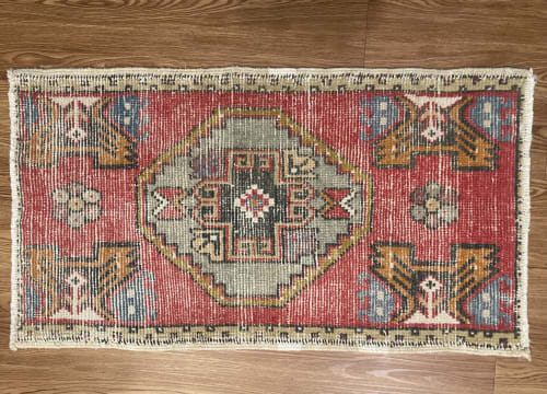 Hand-woven Turkish Rug Doormat| 1.8 x 3 | Small Rug in Rugs by Wool and Rug
