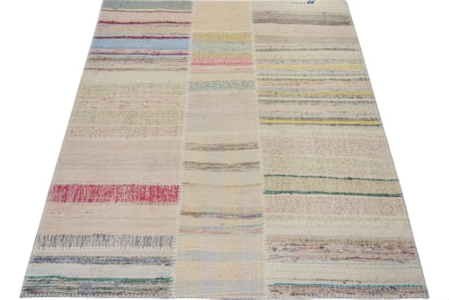 Rug & Kilim’s Patchwork Kilim in Polychromatic Stripes | Area Rug in Rugs by Rug and Kilim