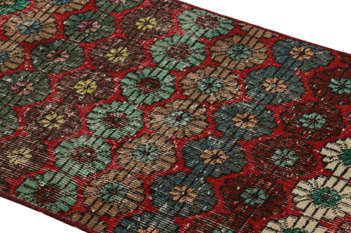 Vintage Zeki Múren Runner in Red, with Colorful Floral | Rugs by Rug and Kilim