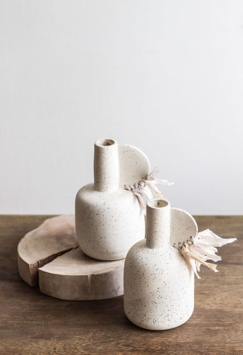 Bottle & Silk Detail | Vases & Vessels by Cóte García Ceramics