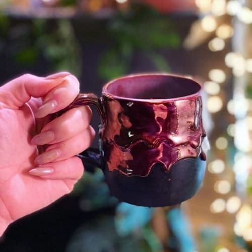 Black and Ruby Mug | Cups by Silver Spot Ceramics | Private Residence in Stroud