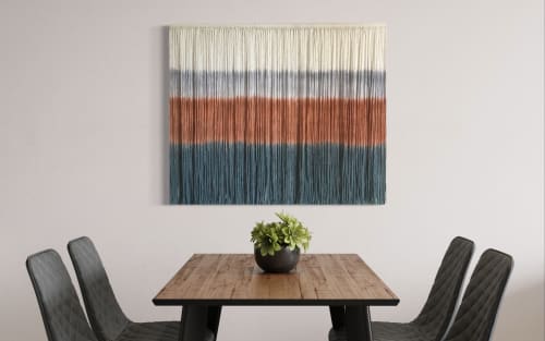 DUST STORM Terracotta Ochre Green Textile Wall Hanging | Macrame Wall Hanging in Wall Hangings by Wallflowers Hanging Art