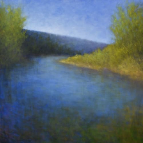 Early Afternoon Walk By the River | Oil And Acrylic Painting in Paintings by Victoria Veedell