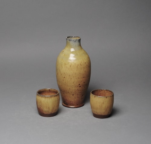 Sake set with two Cups | Cups by John McCoy Pottery