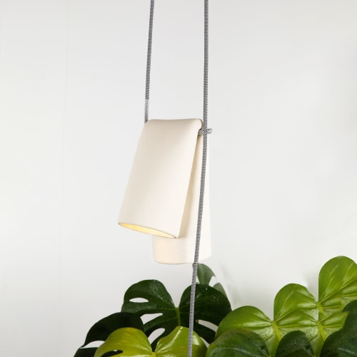 Melo Lamp - White Ceramic Pendant Lamp For Mood Lighting | Pendants by Catalin Filip