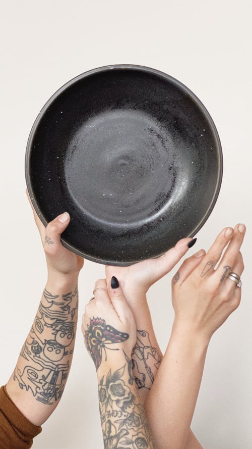 Black Speckled Serving Bowl | Tableware by Stone + Sparrow