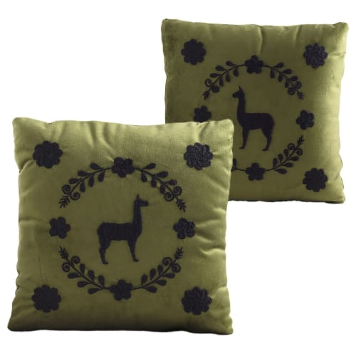LLAMA Decorative Pillow, Olivo, Set of 2 | Pillows by ANDEAN