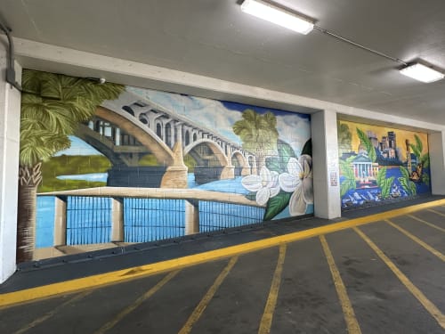 Columbia Parking Garage Murals | Street Murals by Christine Crawford | Christine Creates | Truist in Columbia